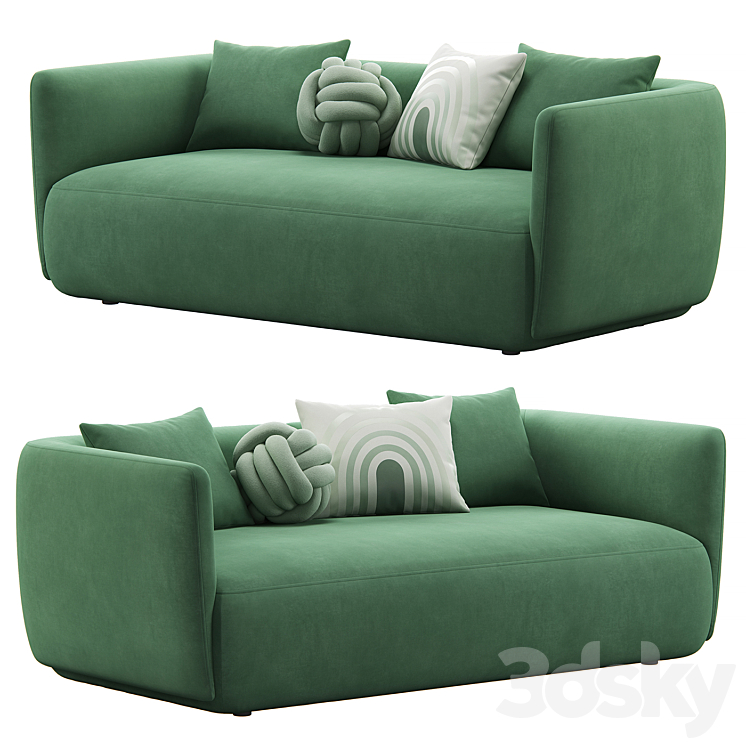 Cozy 2-seat Sofa by MDF Italia 3DS Max - thumbnail 1