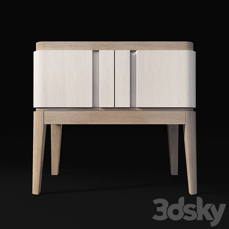 Chest of drawers and bedside table Icons Panormo 3DS Max Model - thumbnail 2
