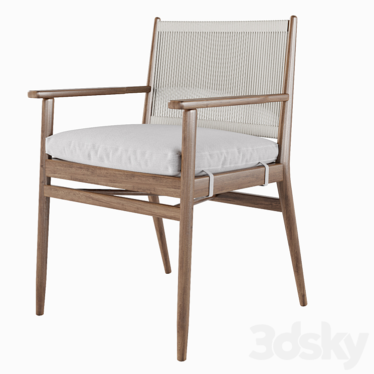 Oakmont Outdoor Dining Arm Chair 3DS Max - thumbnail 1