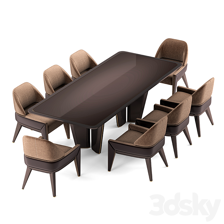 Elve table and chairs 3D Model Free