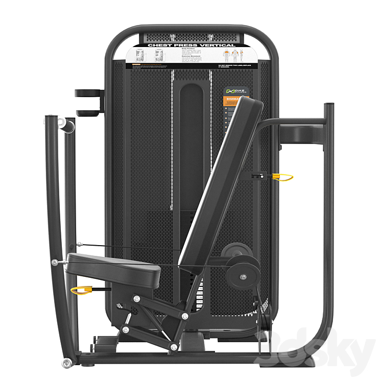 DHZ Fitness E-7008 Vertical Press 3DS Max Model - thumbnail 2
