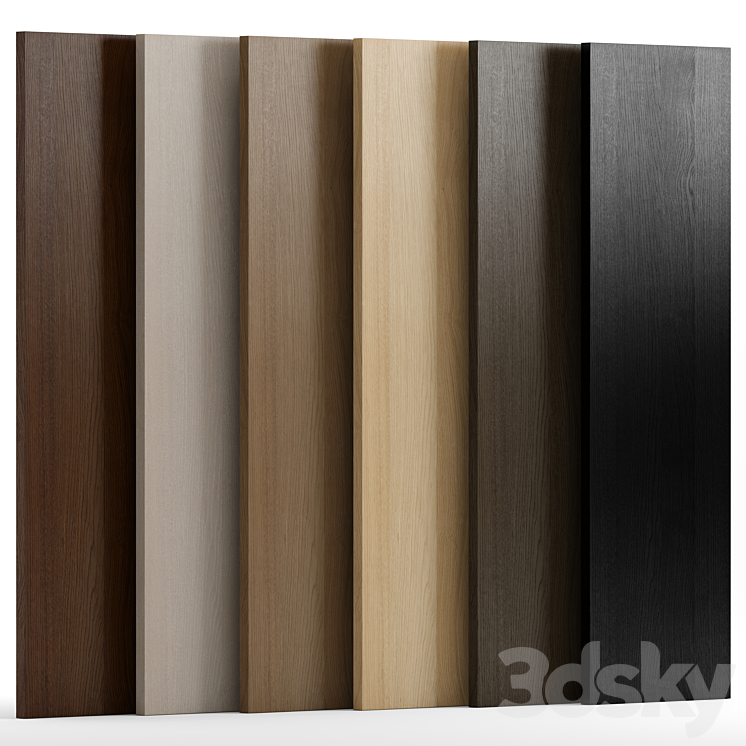 Oak wood 2 with 6 colors 3D Model