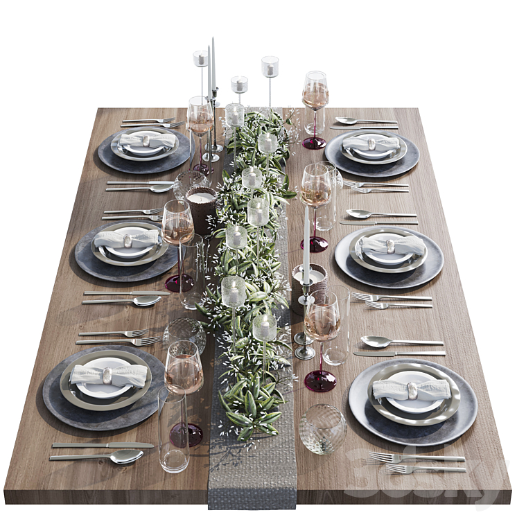 Table setting 005 3D Model Free