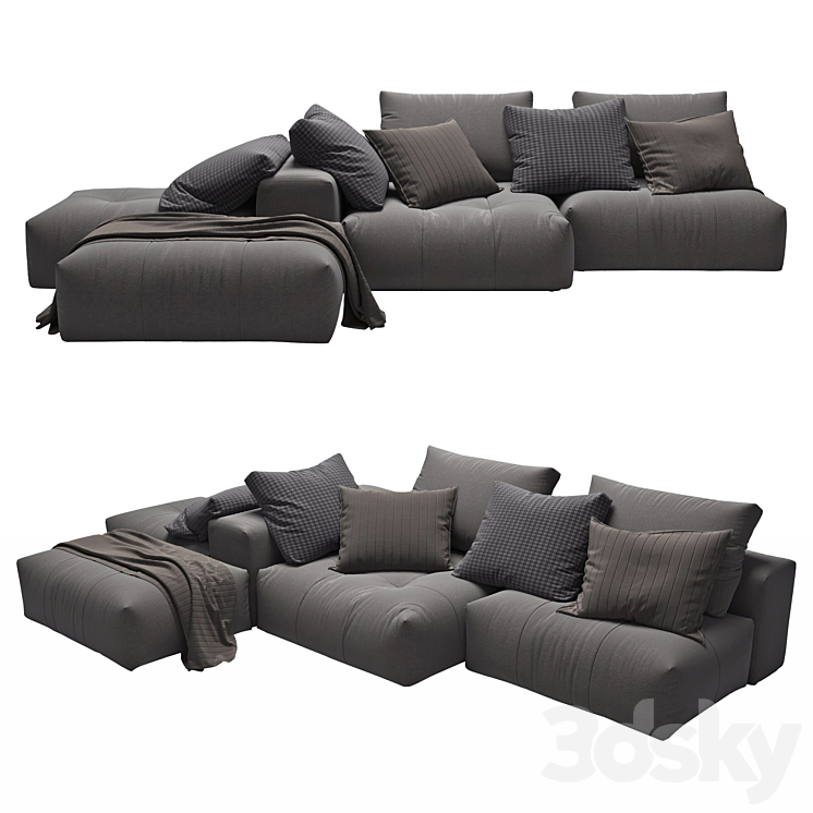 PIXEL Sectional sofa 3DS Max - thumbnail 1
