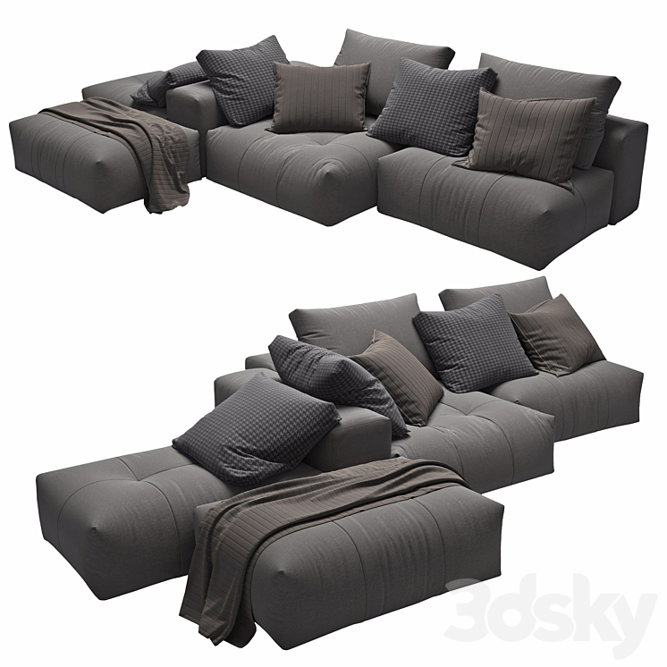 PIXEL Sectional sofa 3DS Max - thumbnail 2