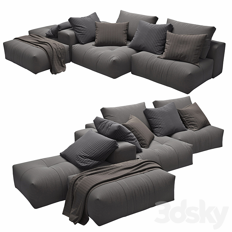 PIXEL Sectional sofa 3DS Max Model - thumbnail 2