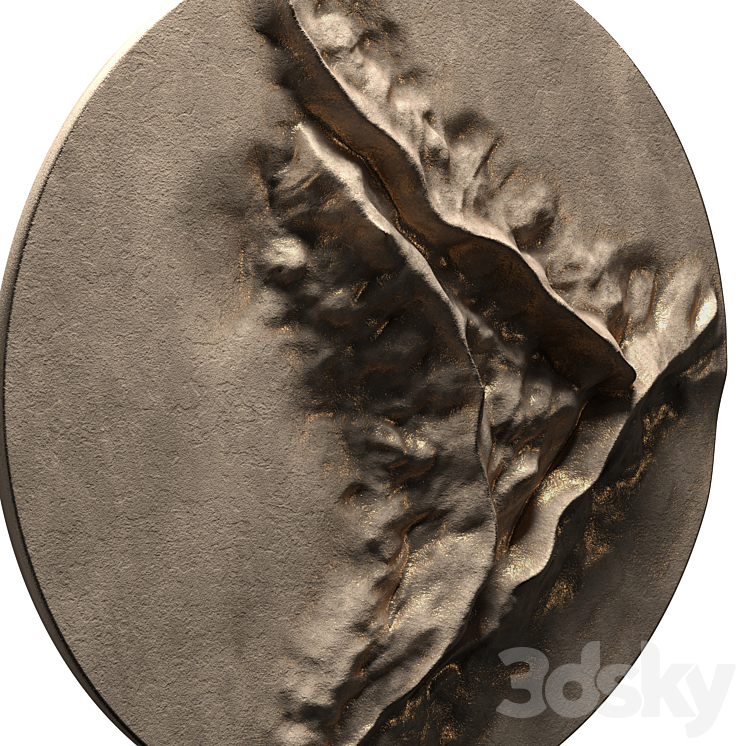 Round Panel on the wall Crater 3D Model