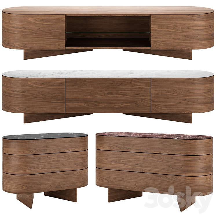 Rondos Sideboards by Cassina 3DS Max Model - thumbnail 1