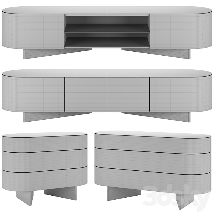 Rondos Sideboards by Cassina 3DS Max Model - thumbnail 2