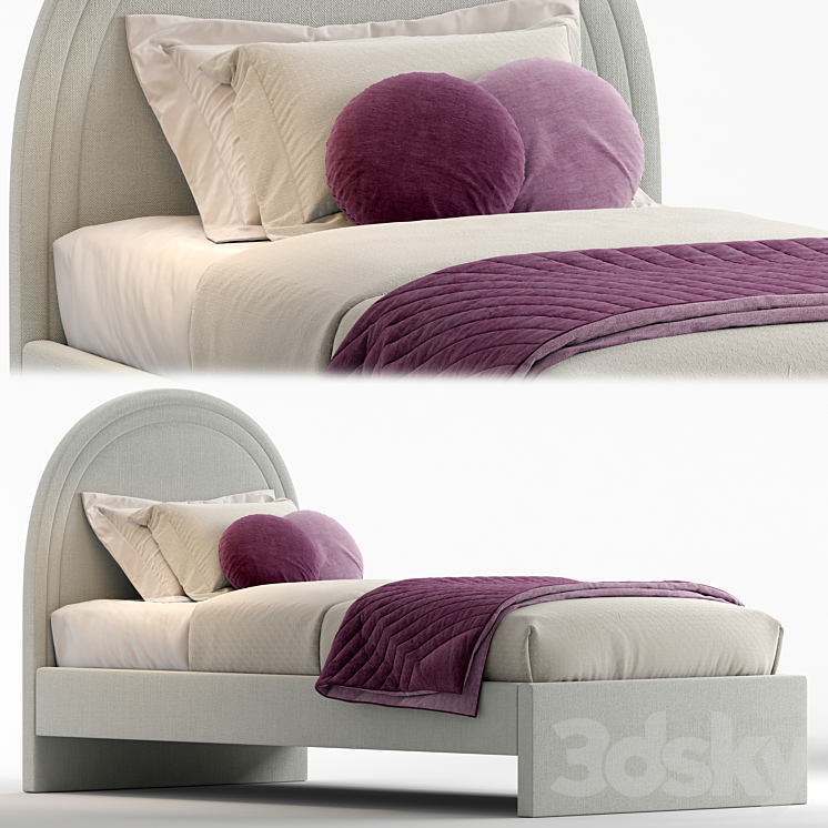 Single bed_by Westelm 3DS Max Model - thumbnail 1