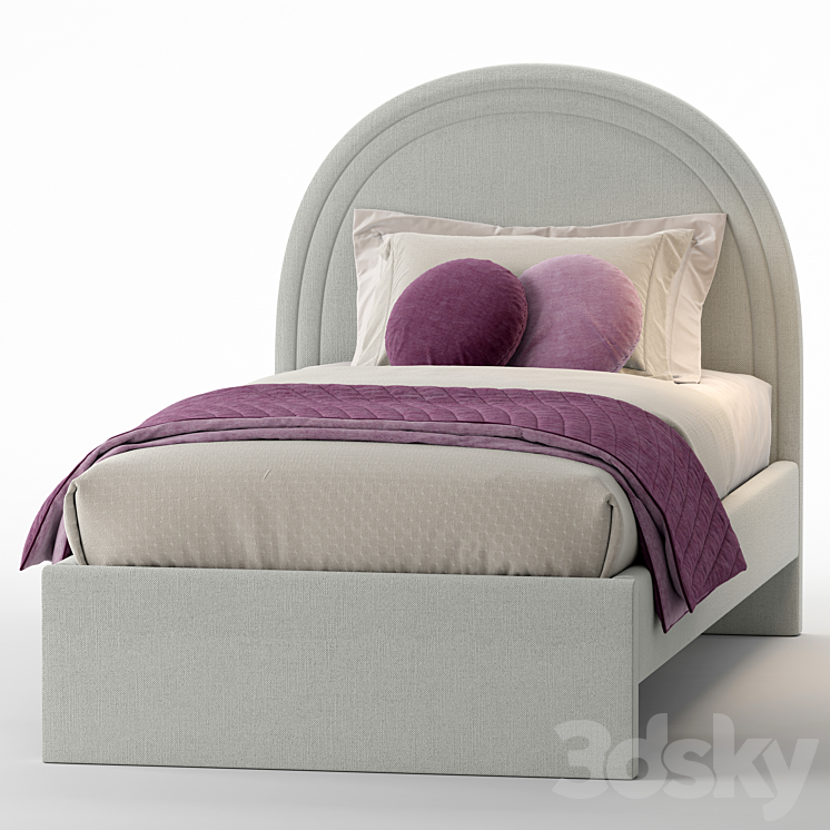 Single bed_by Westelm 3DS Max Model - thumbnail 2