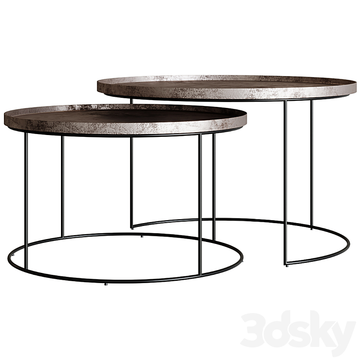 Coffee Table Round Nesting Table - Table - 3D model
