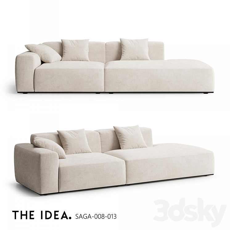 OM THE-IDEA modular sofa SAGA 008-013 3DS Max Model - thumbnail 1