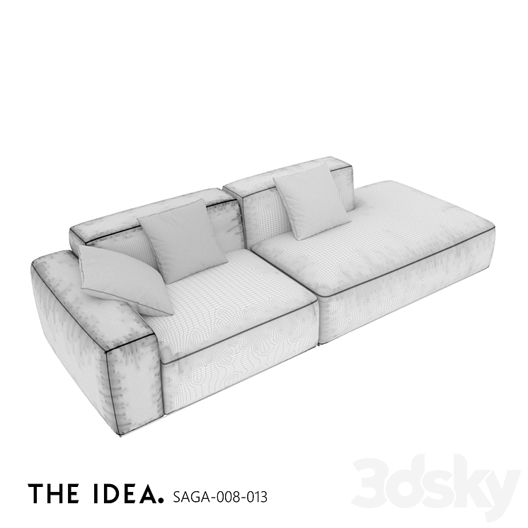 OM THE-IDEA modular sofa SAGA 008-013 3DS Max Model - thumbnail 2