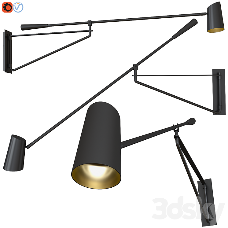 Sconce Stylus Modern Forms 3DS Max Model - thumbnail 1