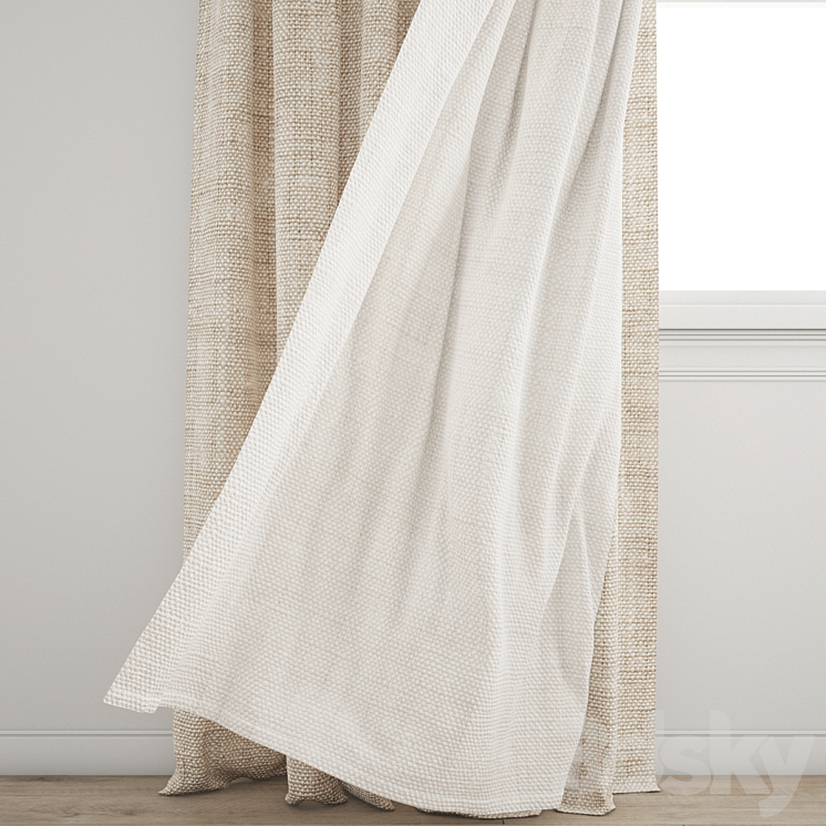 Curtain 640/Wind blowing effect 16 3D Model