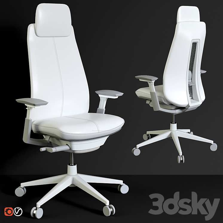 Haworth office chair 3DS Max Model - thumbnail 1