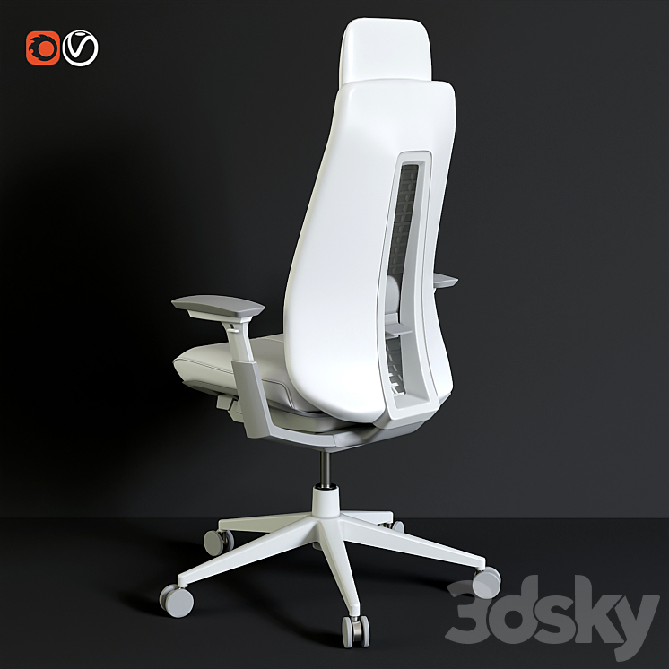 Haworth office chair 3DS Max Model - thumbnail 2