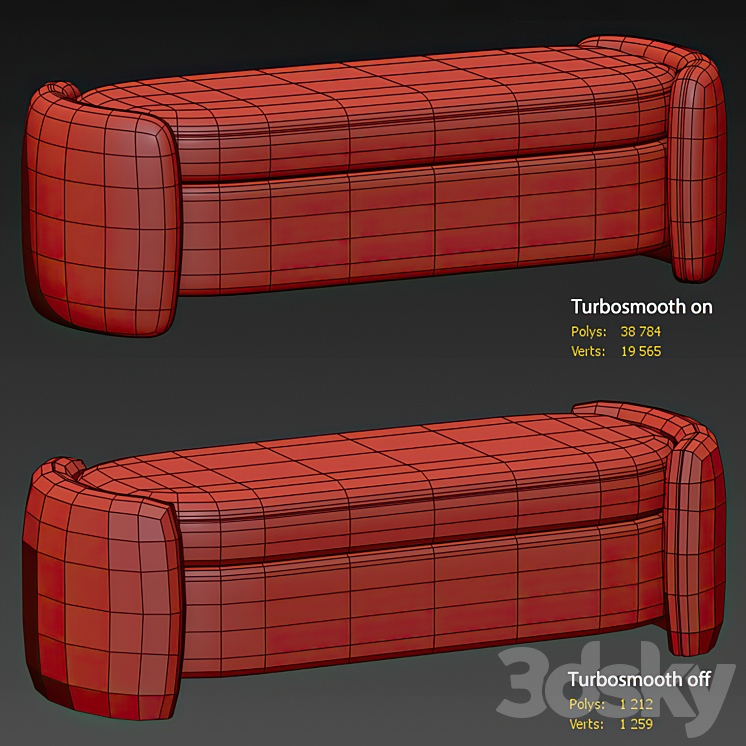 Crate and Barrel Fernie bench Other soft seating 3D model