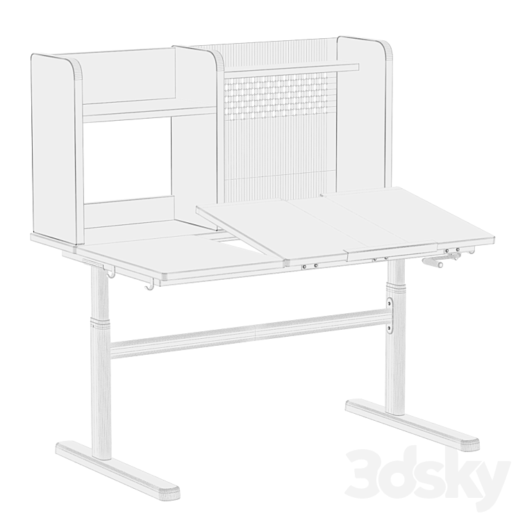 BERGLÄRKA (BERGLERKA) children's school desk Ikea Table + Chair 3D