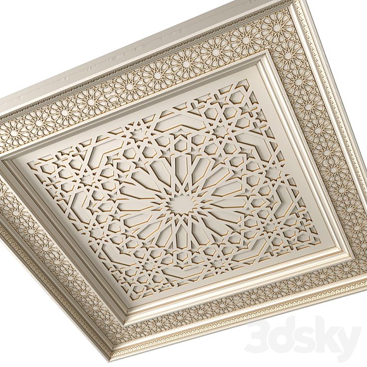 Ceiling in oriental style .Arabic Classic  Ceiling .Oriental Ceiling Classic 3D Model Free