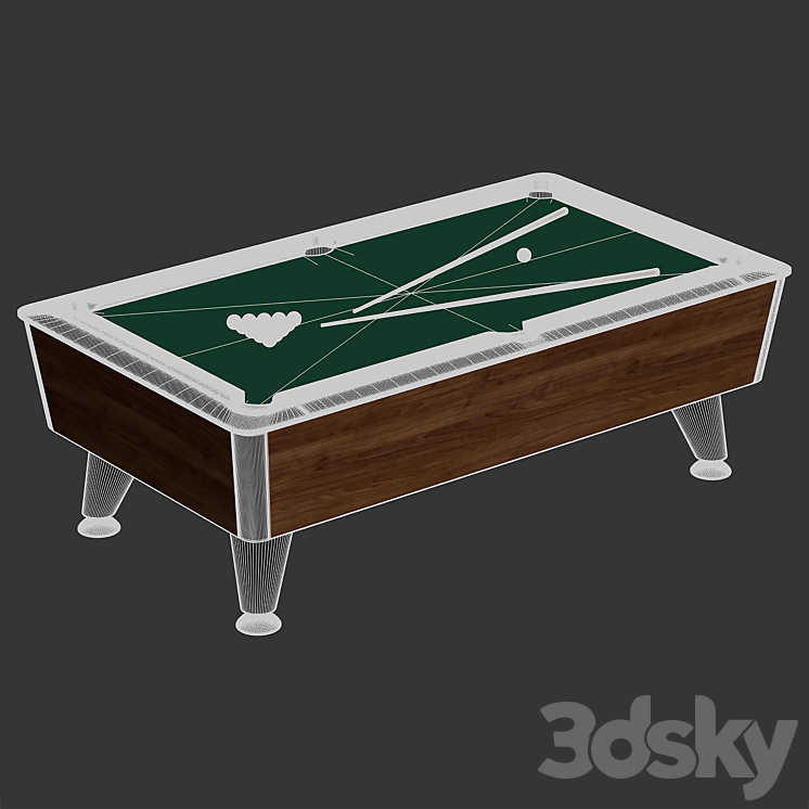 The billiard table 3DS Max Model - thumbnail 2
