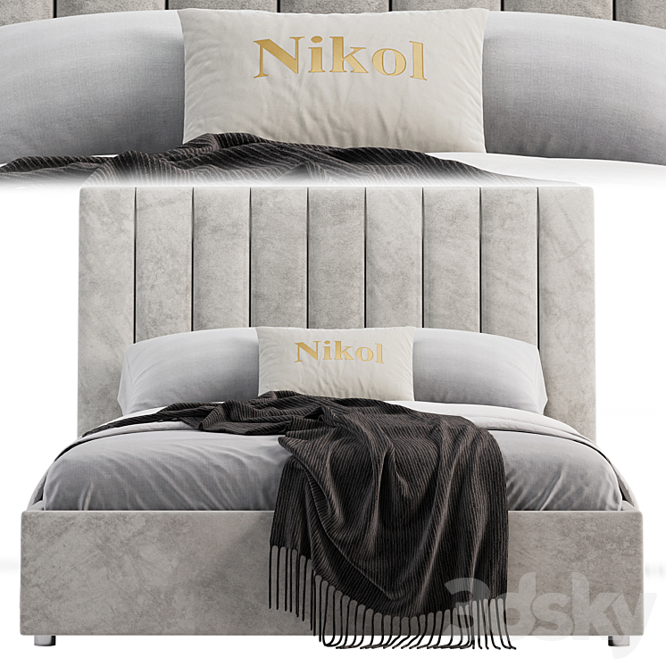 Bed Crown Nicole 3DS Max - thumbnail 2
