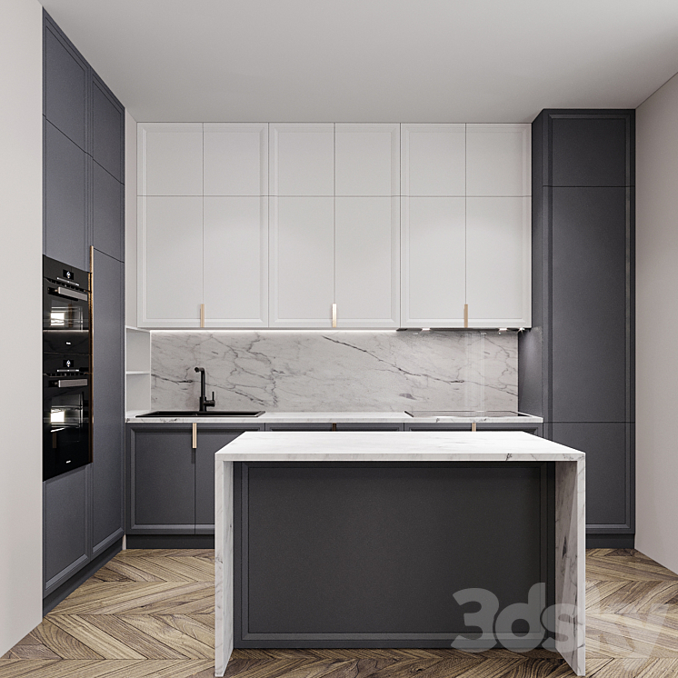 Kitchen neoclassical 3DS Max - thumbnail 1