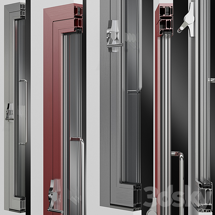 Metal swinging fire doors 3D Model Free