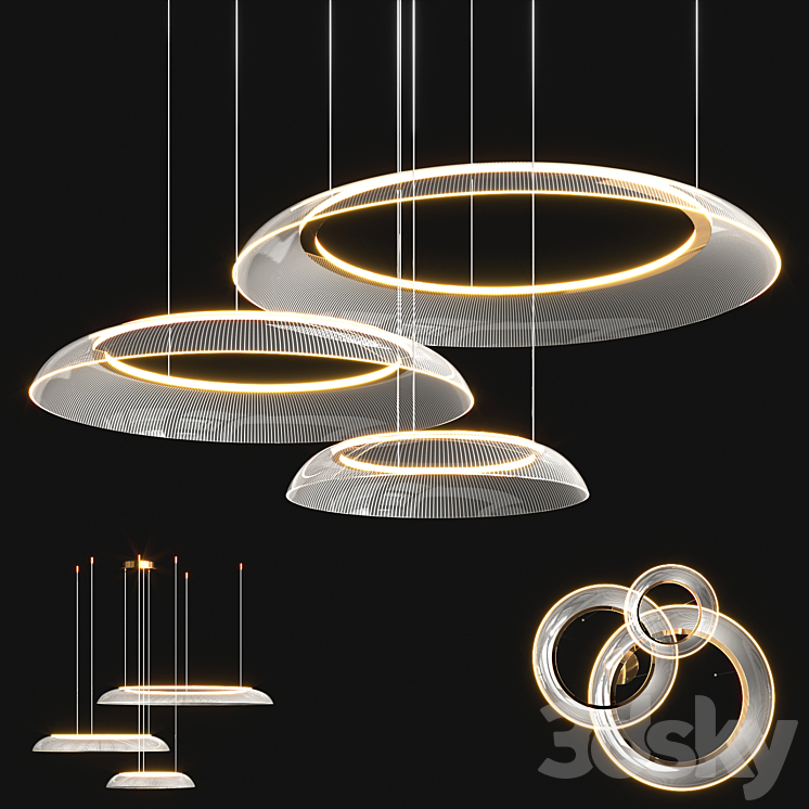 Graduated Circle Chandelier 3DS Max - thumbnail 1