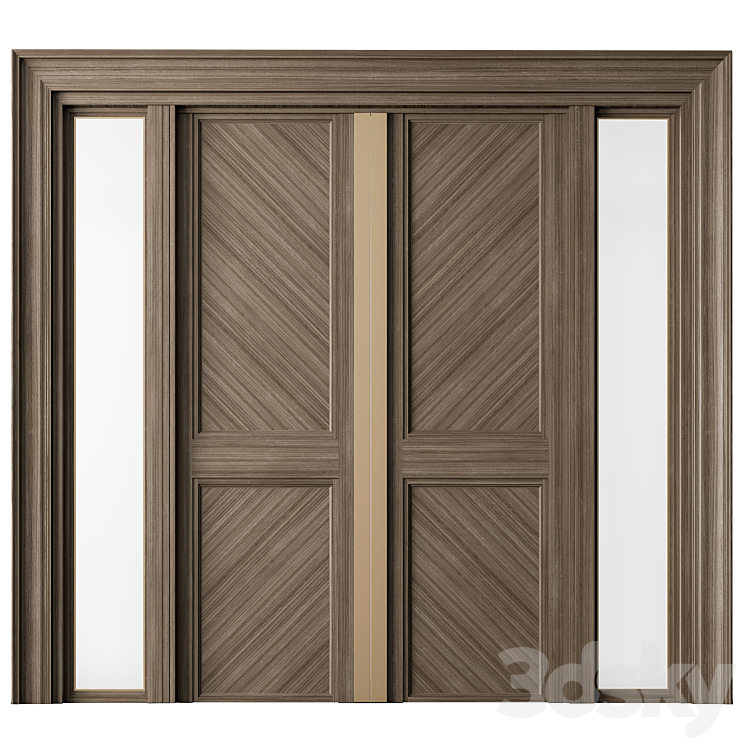 Wooden Front Door – Set 65 3DS Max - thumbnail 1