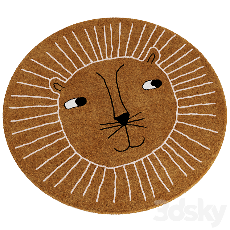oyoy Lion rug set with three other rugs 3D Model Free