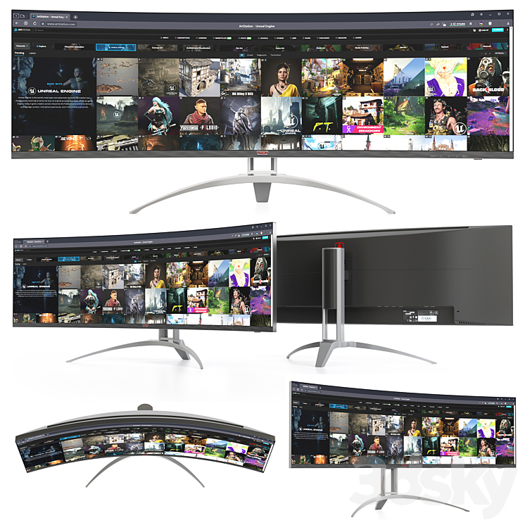 Widescreen Monitor 3D Model Free