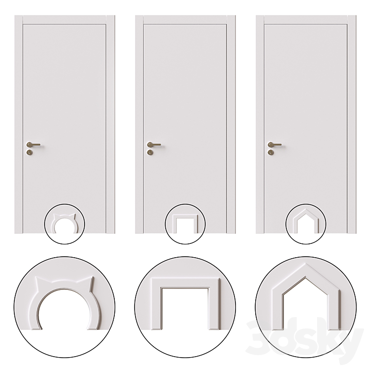 Doors for cats 3D Model Free