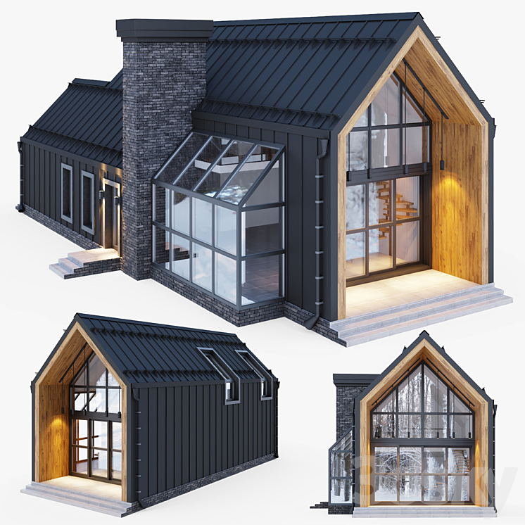 Barnhouse with stained glass windows 3DS Max Model - thumbnail 2