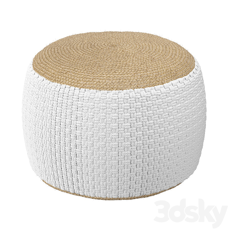 Pouffe woven from jute and cotton Knot 3DS Max Model - thumbnail 1