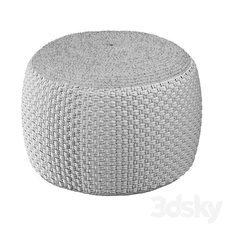 Pouffe woven from jute and cotton Knot 3DS Max Model - thumbnail 2