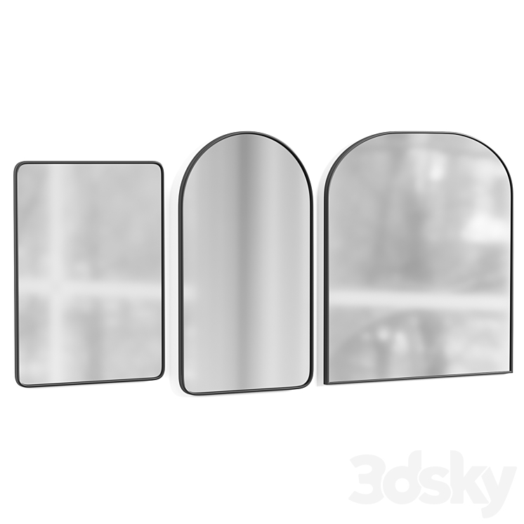 Arched Metal Framed Mirror 3DS Max Model - thumbnail 2