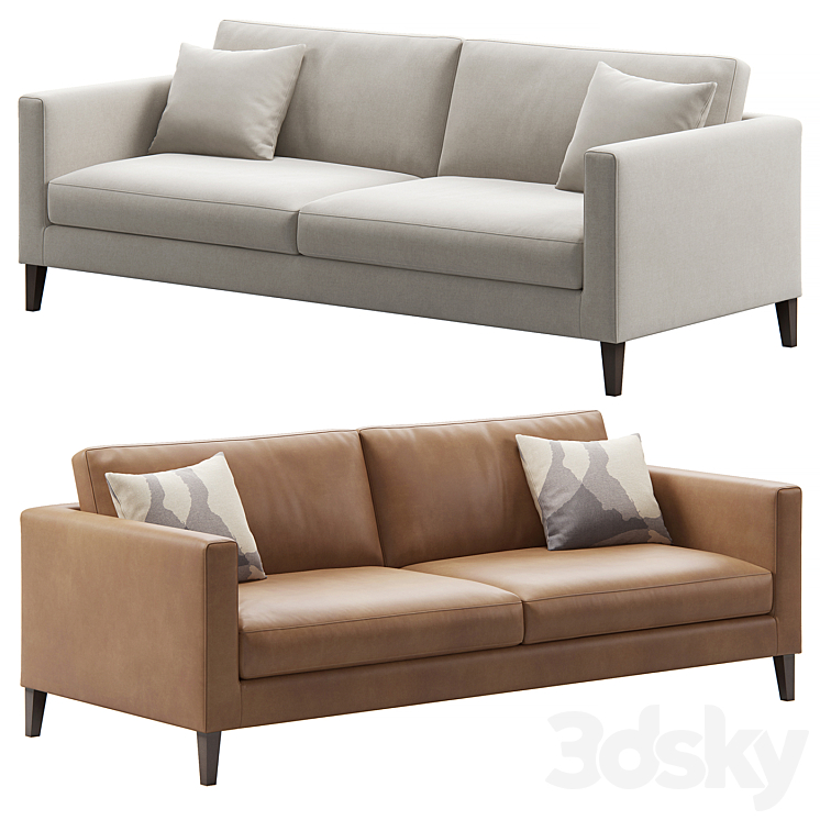 Elegance 2 seat Sofa by Prostoria 3DS Max Model - thumbnail 1