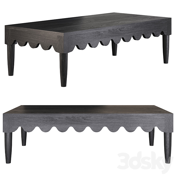 Squiggle coffee table 3DS Max Model - thumbnail 1