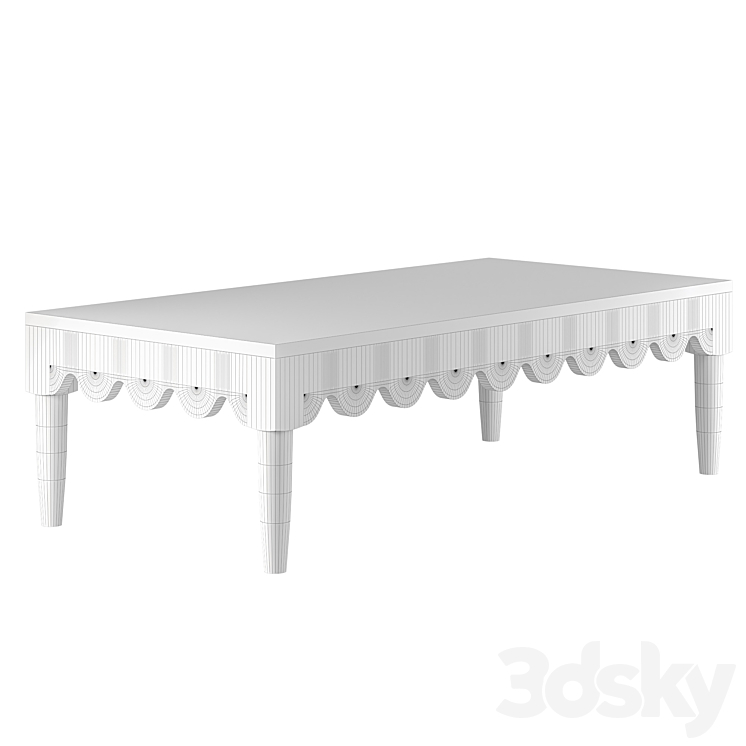 Squiggle coffee table 3DS Max Model - thumbnail 2