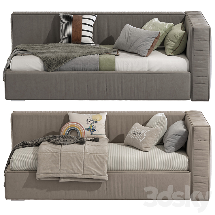 Modern style sofa bed 281 3DS Max - thumbnail 2