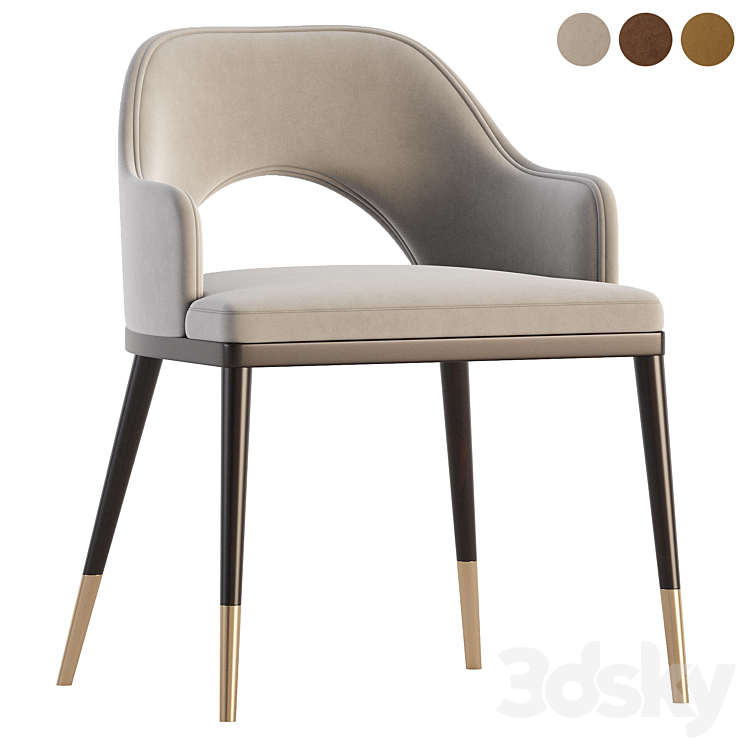 Modern Pu Leather Dining Chair Chair 3D model