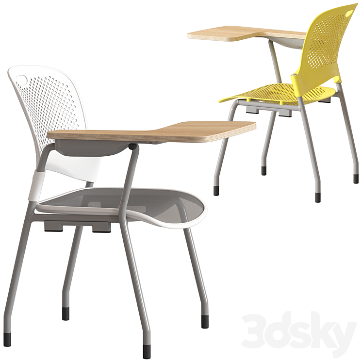 Herman Miller Caper Stacking Chair with table 3D Model