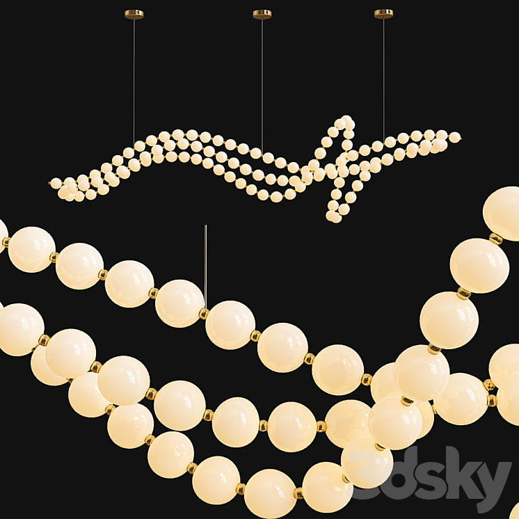 Pearl Necklace Chandelier 3DS Max - thumbnail 2