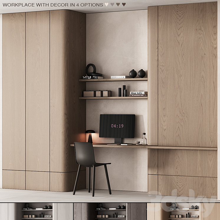 218 office furniture 05 workplace 01 minimal scandi 4 options - Office ...