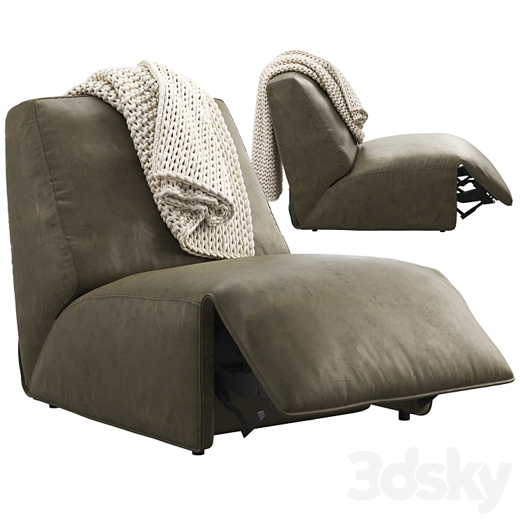 Joybird Clover Leather Chair (option 2) 3DS Max Model - thumbnail 1