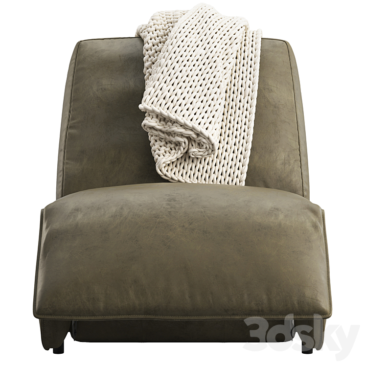 Joybird Clover Leather Chair (option 2) 3DS Max Model - thumbnail 2