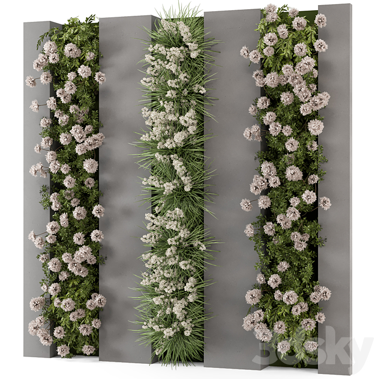 Outdoor Wall Vertical Garden Set – Set 1082 3D Model