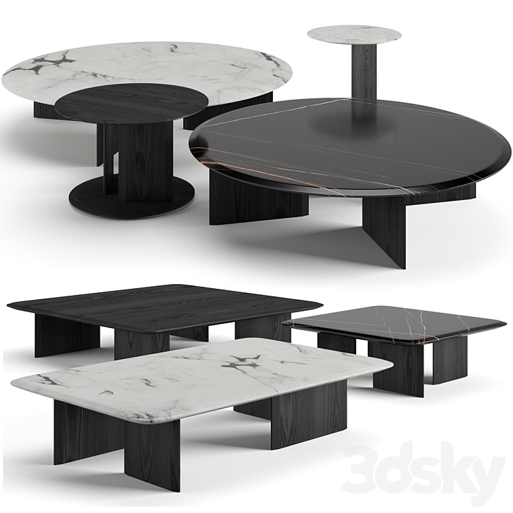 Poliform Mush coffee tables set - Table - 3D model